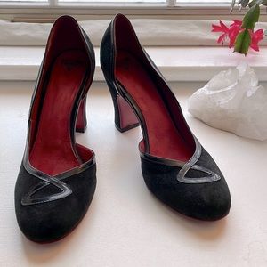Fluevog suede pumps